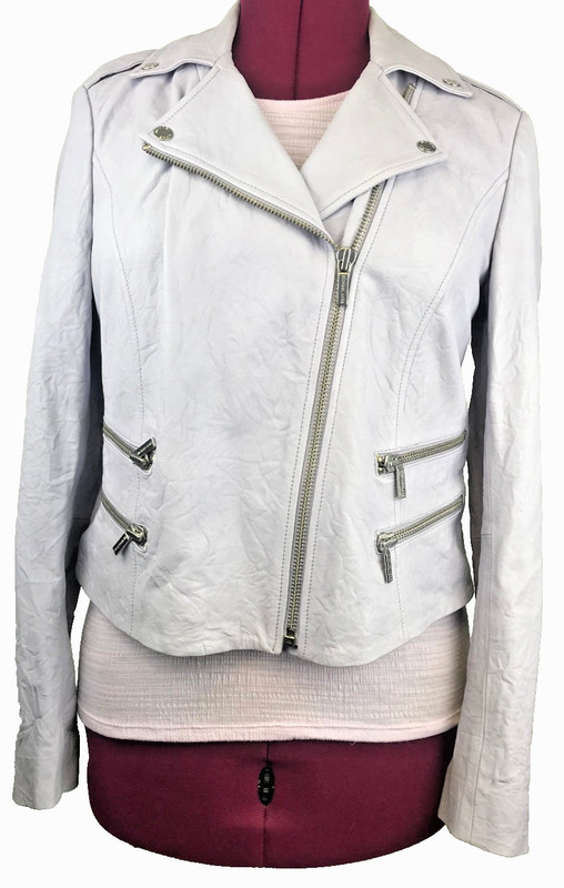 MICHAEL KORS LEATHER JACKET SIZE LARGE W/ NINE WEST XS SHORT SLEEVE SHIRT 4 FREE