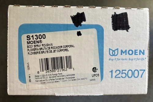 Moen S1300 Body Spray Rough-in Valve 1/2'' CC IPS Connection w/Mounting Bracket