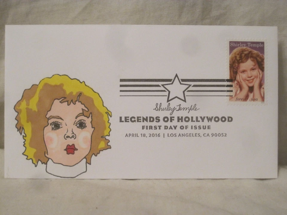 Shirley Temple Legends of Hollywood hand painted First Day Issue 1/1 FDC - Image 2 of 2