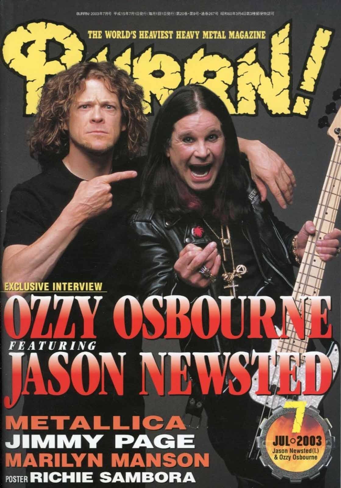 Burrn! Heavy Metal Magazine July 2003 Japan Ozzy Osbourne Metallica Voivod  | eBay