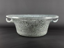 Vaso Centrotavola In Vetro Soffiato 40cm Con Anse A Punta Design Anni ‘70