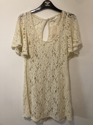 Iconic Vintage Y2K Kate Moss Topshop Cream Lace Lined