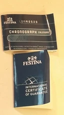 FESTINA-INTERNATIONAL WARRANTY AND CHRONOGRAPH OPERATION MANUAL-USED-4+