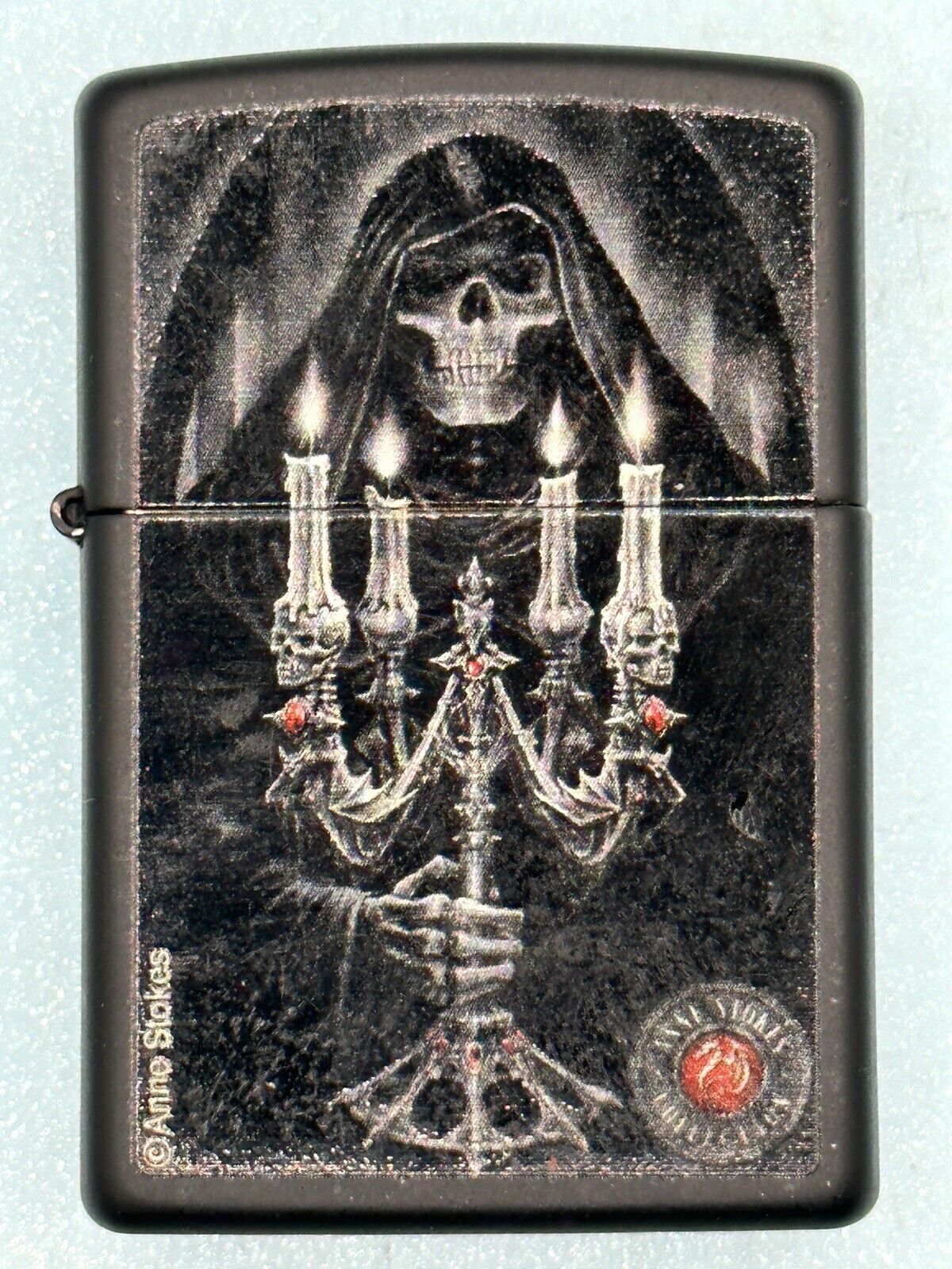 2015 Anne Stokes Grim Reaper With Candles Black Matte Zippo Lighter NEW