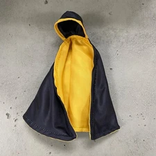 SU-MF-DW: Black yellow hooded wired cape for McFarlane Damien Wayne Robin