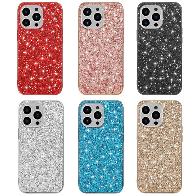 For iPhone 16 Pro TPU+PC Shiny Bling Case Rough surface Wirelessly rechargeable