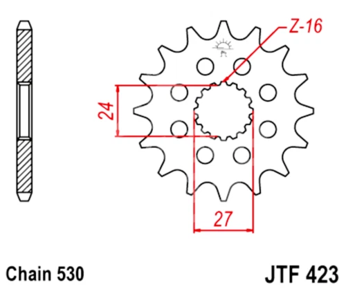 Комплект звездочек и цепей 530 JT Suzuki GSXR 1300 Hayabusa (второе поколение) 2008-2020 - Изображение 3 из 4