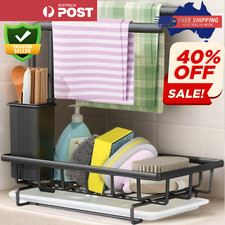 Kitchen Sink Caddy Storage Organizer Steel Sponge Soap Brush Holder Drain Rack
