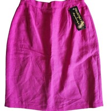 NWT Vintage Giorgio Sant Angelo Midi lined linen Blend skirt Collectible Gold 8