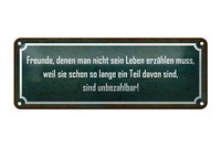 Blechschild Spruch 27X10 Cm Freunde Sind Unbezahlbar Deko Schild Tin Sign