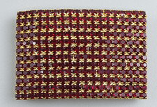 Rhinestone RED Belt Buckle pave faceted Vintage glamour Rectangle 3 x 2"