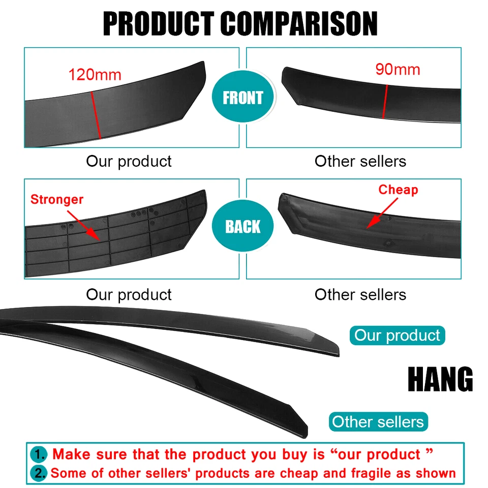 For Infiniti G37 2010-2013 JDM Style Carbon Fiber Front Bumper Lip Splitter Kit - Image 3 of 4