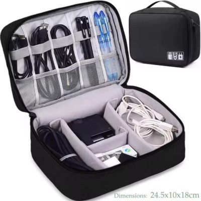 Waterproof Cable Storage Bag: Portable Organizer for Cables & Chargers