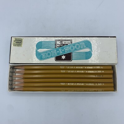Vintage Deadstock KOH-I-NOOR Hardtmuth 1500/HB Drawing Pencils Box of 12 USA New