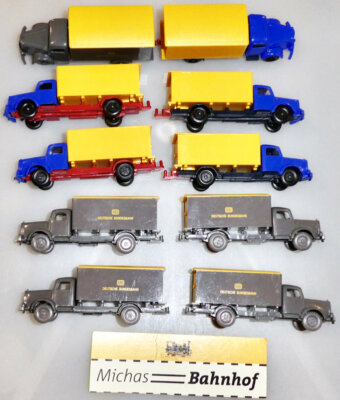 10 Stck Mercedes 5000 u.a. Deutsche Bundesbahn DB LKW IMU 1:87 H0 LB6 å