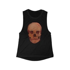 Women's Flowy Skull Scoop Muscle Tank