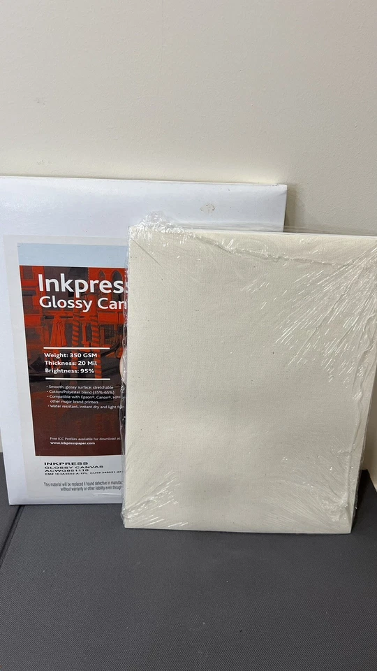 Inkpress Media Glossy Canvas (8.5 x 11", 20 mil, 10 Sheets) New Open Box - Image 2 of 4