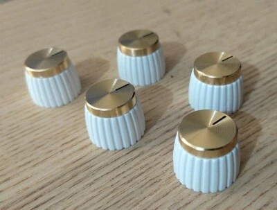 knob bouton potard BLANC POUR AMPLI MARSHALL sans insert de cuivre / LOT DE 5