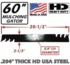 3-PK 60" HD BAD BOY MULCHING BLADES 038605000 038-6003-00 MADE IN USA