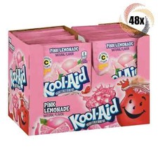 Full Box 48x Packets Kool-Aid Pink Lemonade Soft Drink Mix  Caffeine Free