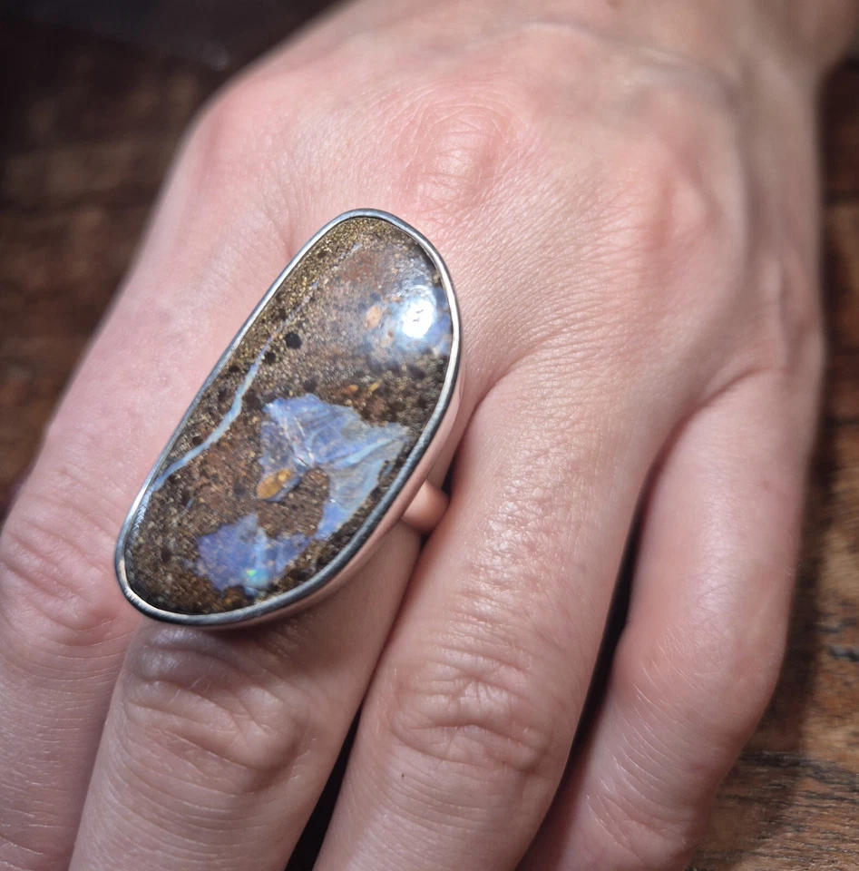 Ring Boulder Opal Boulderopal Silber 925 Ringgröße:59 Australien Unikat 297 - Bild 4 von 4