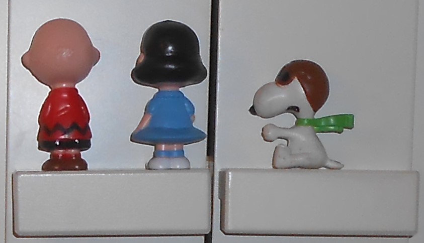 THREE VINTAGE PEANUTS CHARACTERS - LUCY - CHARLIE BROWN - SNOOPY