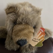 Folkmanis Grizzly Bear Cub Hand Puppet Full Body 15" Plush Realistic Stuffed Toy