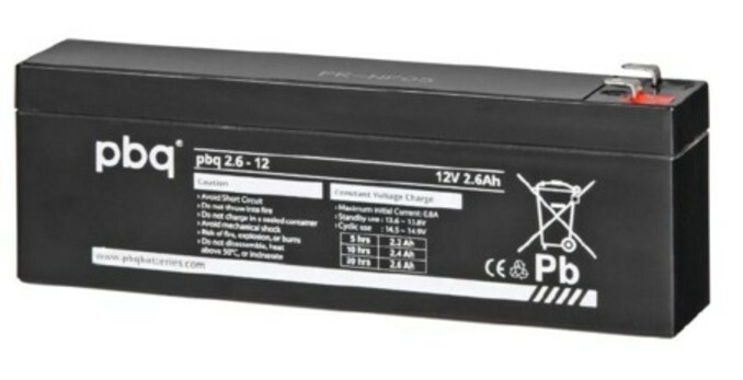 Batterie plomb AGM 12V 2,6Ah étanche compatible avec modèles PBQ2.6-12 WP2.4-12 et LP12-2.6