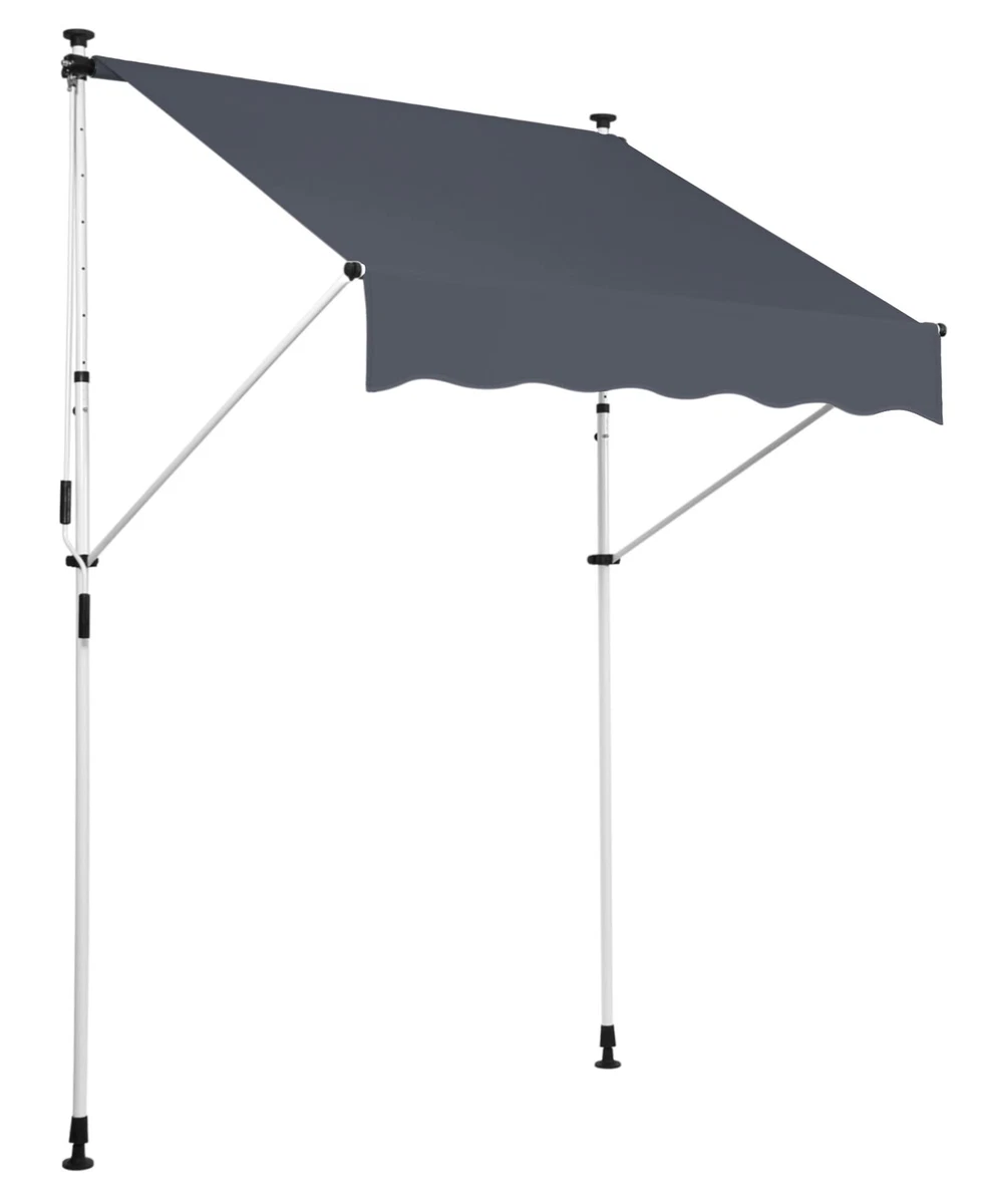 Markise Mit Aluminiumrahmen Klemm – Ausziehbarer Sonnenschutz Für Balkon & Terrasse, 150-400 Cm Breite Markise Mit LED