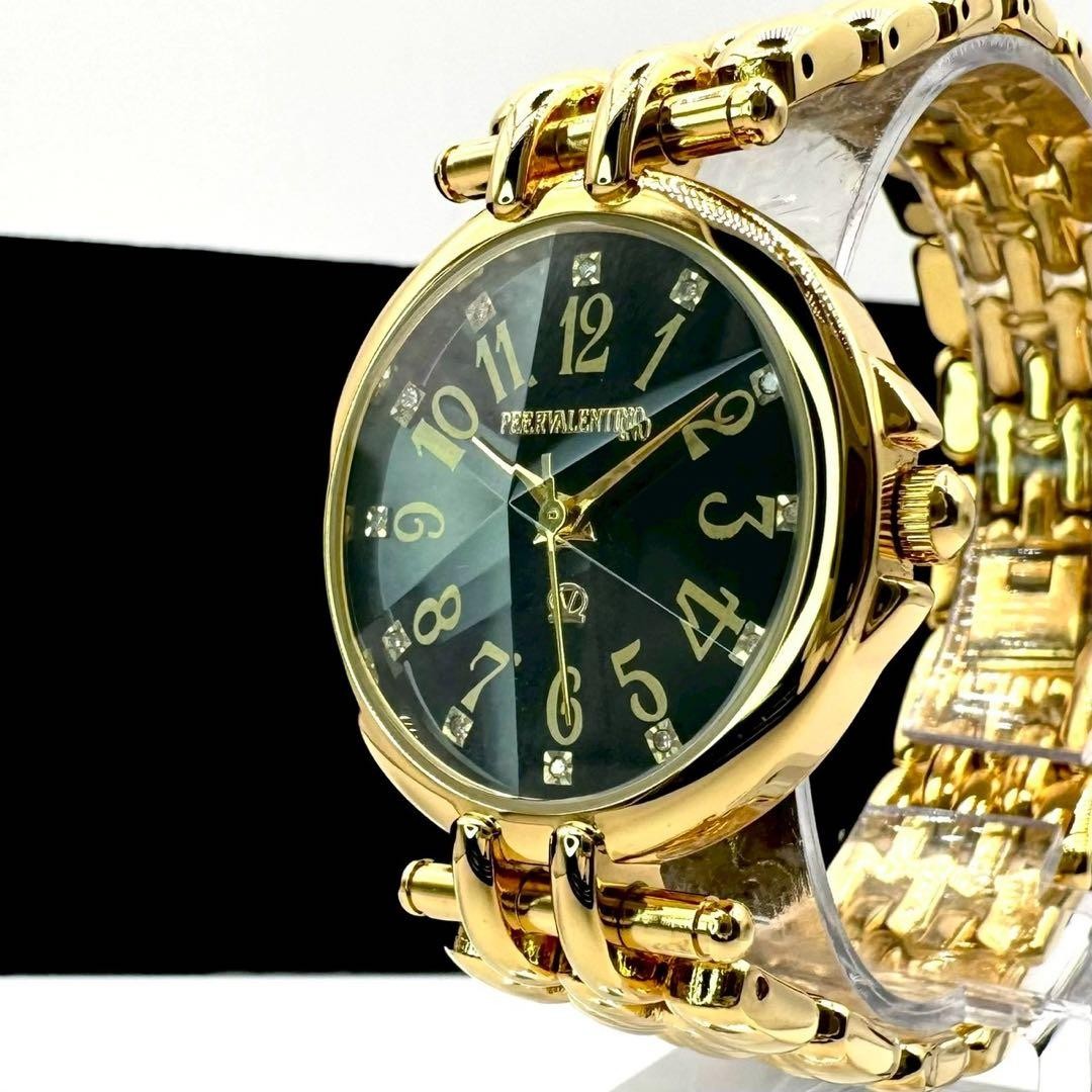 Valentino Women's Watch Natural Diamond 12P Diamond Black Dial Jewelry Used