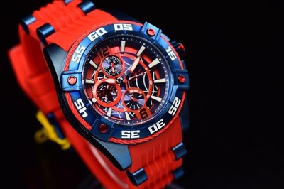 Invicta Women's Marvel SPIDERMAN Ltd Ed SS Silicone Strap Red/Blue Tone Watch