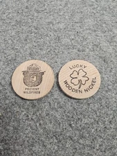 Lucky Wooden Nickel Smokey The Bear Vintage