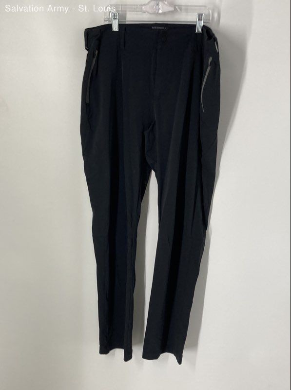 Merrell Womens Black Pockets Flat Front Straight Leg Hiking Pants Size 14
