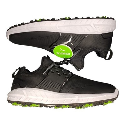 PUMA Ignite Articulate Golf Shoes Men 8 Black White Waterproof Lace Up 376234-02