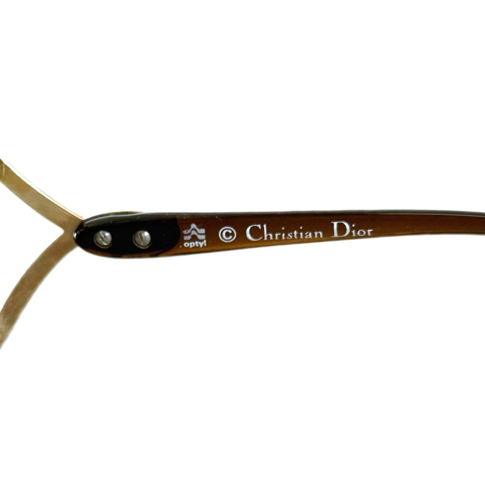 Christian Dior Vintage 2056 Gold Butterfly Sunglasses Brown Gradient 1980s - Image 2 of 4