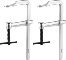 2-Pack 12 in Heavy Duty F Clamps, 5-1/2 in Throat Drop-Forged, Hex Spindle Steel