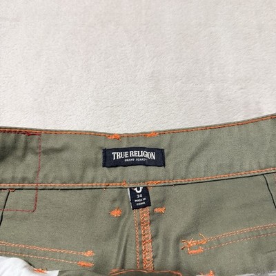 True Religion Cargo Shorts MENS SIZE 34 Color Kalamata Green
