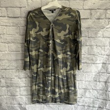 PREOWNED EXPRESS ZIP FRONT CAMO GREEN DRESS WOMENS XS