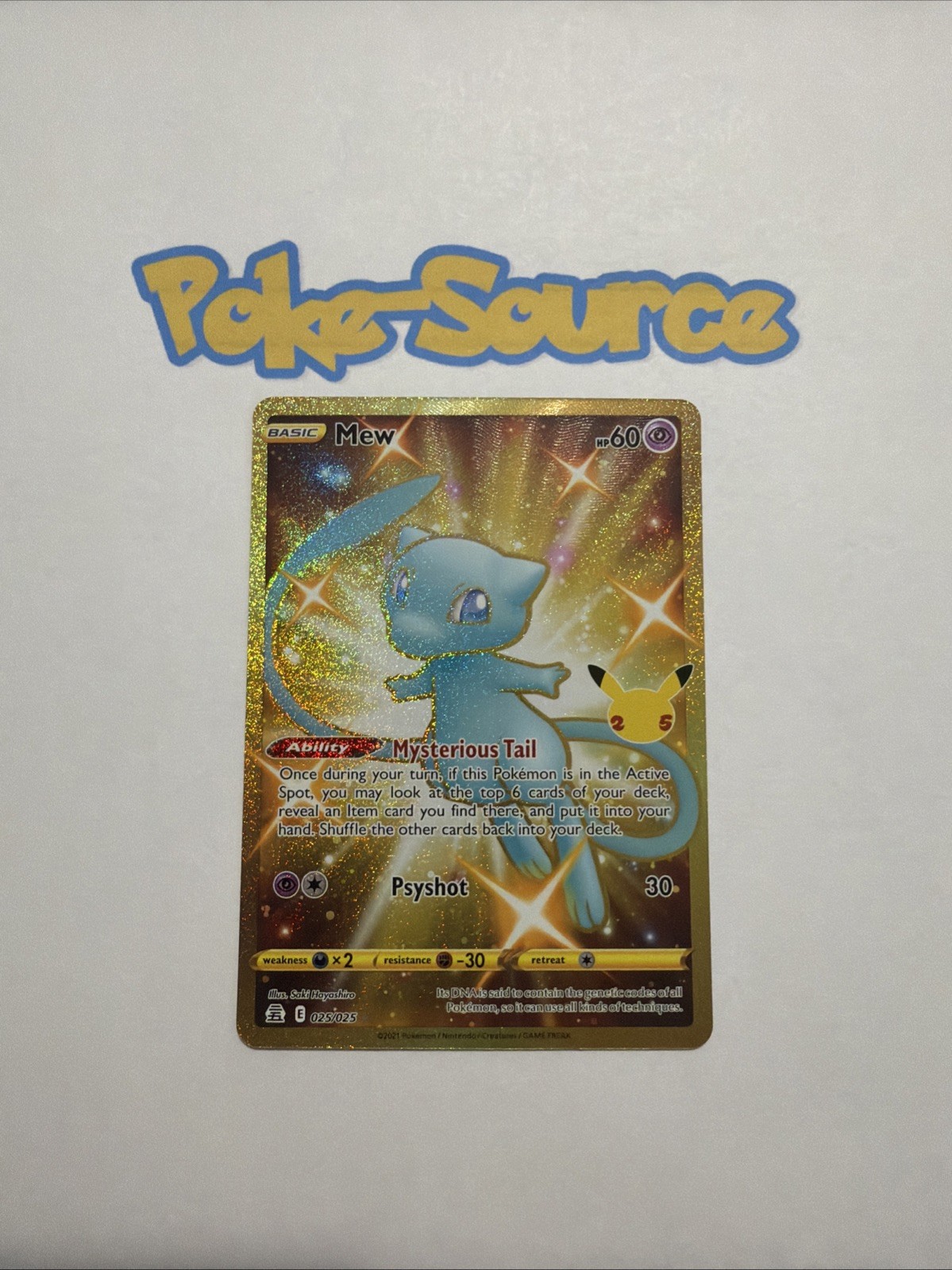 Mew 025/025 Secret Rare Celebrations Gold Holo Near Mint / Mint