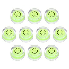 10pcs Round Bubble Level 14x8mm Mini Circular Bullseye Spirit Levels, Green