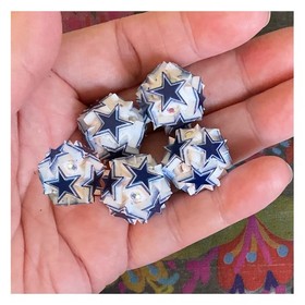 5 Pce DALLAS Football Team Geometric Chunky Acrylic Bubblegum Beads Rhinestone