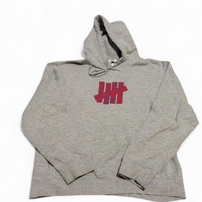 Undefeated Pullover Hooded Grey Logo Sweatshirt Men s Large