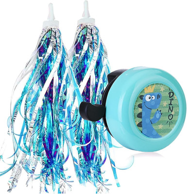 Kids Streamers and Bike Bell for Girls-1 Pack Flower Bicycle Bell with 2 Pack Ha