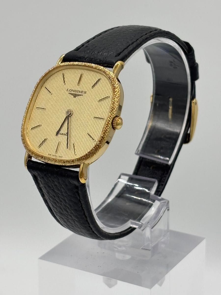 Longines 978 3253 Gold Dial Original Buckle Working Quartz Mens Watch from Japan image 4