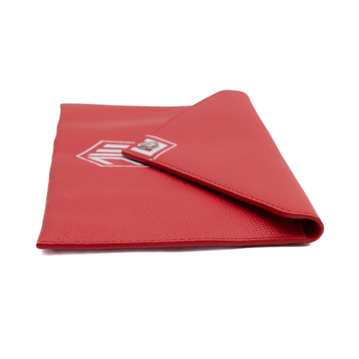 *No Tariff* MCM Red Canvas Logo Envelope Cosmetics Pouch View 5
