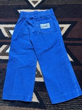 Vintage 80 s Levi s Baby Corduroy Pants Blue Size 4T Kids Retro Patch