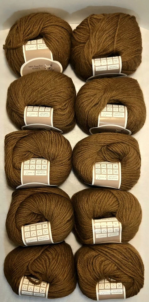 Lavish by IA Group 100% Superfine Alpaca Yarn DK Camel Brown LUXURY 10 Skein Lot - Image 4 of 4