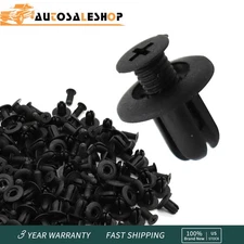 100pcs Push type Truck Car Fender Bumper Trim Fastener Clips Retainer Rivets 6mm