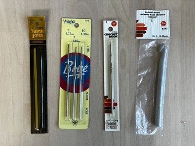 Vintage Various Crochet Hooks Wrights Boye Susan Bates Mixed Sizes Lot NEW