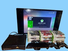 Lot Of Xbox 360 Console With 27 Games Kinect & Two Controllers Bundle-Tested